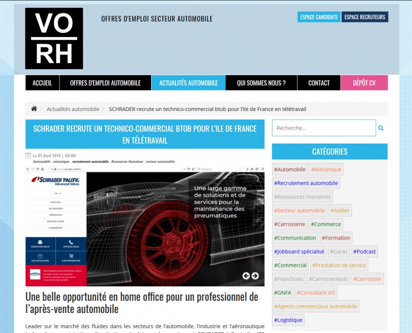 Site Internet VO-RH - Actualité automobile