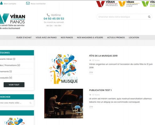 Site Internet Véran Piano - Blog