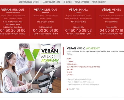 Site Internet Véran Music Academy