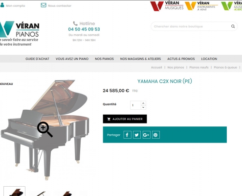 Site Internet Véran Piano - Pages article