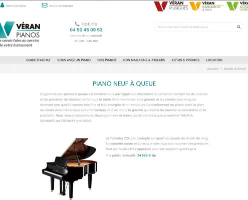 Site Internet Véran Piano - Pages Textes
