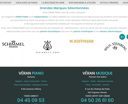 Site Internet Véran Piano - Carrousel marques